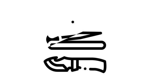 Knife Making Utensil Icon Animation Sharpening And Machine Knife Making, Sizes On Web Site And Characteristics