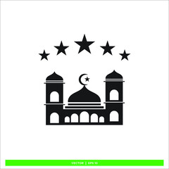 Icon vector graphic of mosque, good for illustration template