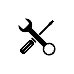 Repair tools icon vector. tool icon vector. setting icon vector. Wrench and screwdriver. support, Service