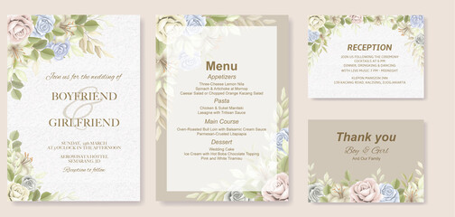 Naklejka premium Elegant beautiful soft floral and wedding invitation
