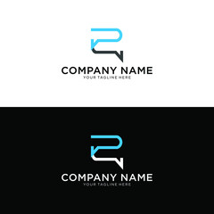 Letter P Chat Logo Template Vector Design