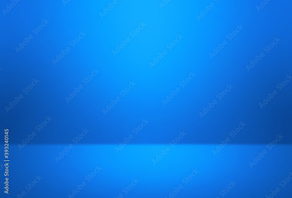 Wall mural blue empty room studio gradient used for background and display your products- vector