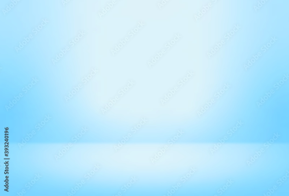 Wall mural blue empty room studio gradient used for background and display your products- vector