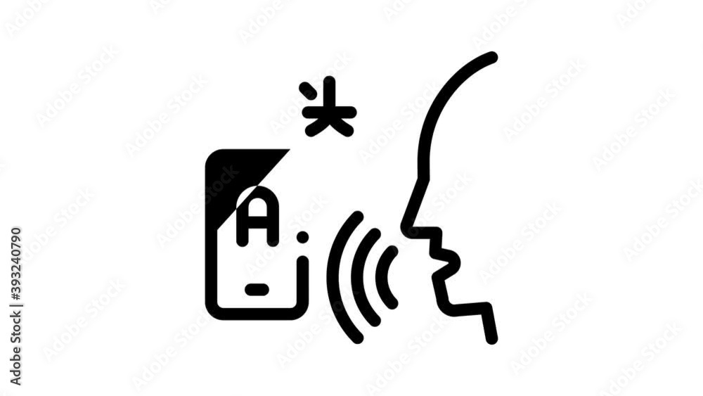 Poster interpreter translator icon animation interpreter in smartphone and web site, laptop and microphone,