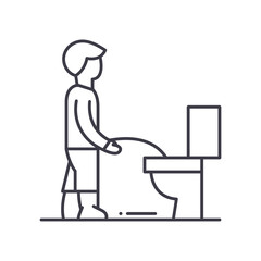 Toilet icon, linear isolated illustration, thin line vector, web design sign, outline concept symbol with editable stroke on white background.