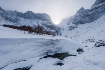 Winter natural scenery of Changbai Mountain in Jilin Province