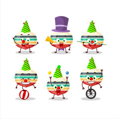 Cartoon character of top toy with various circus shows