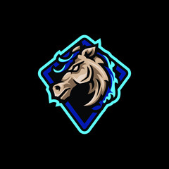 Horse mascot sport logo design
