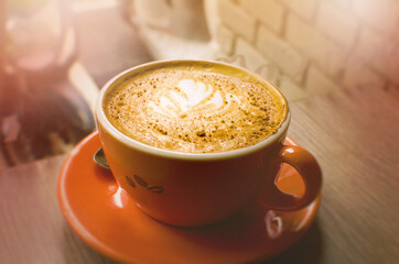 A cup of coffee by the window.