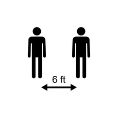Social distancing icon. social distance icon. self quarantine sign