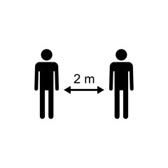 Social distancing icon. social distance icon. self quarantine sign