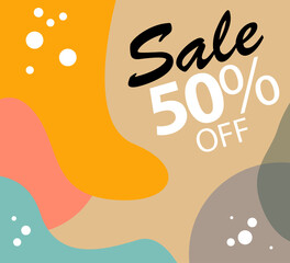 Sale 50% off Shop Now Label Tag Vector Template Design Illustration