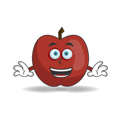 Apple mascot character with smile expression. vector illustration