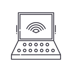 Wlan icon, linear isolated illustration, thin line vector, web design sign, outline concept symbol with editable stroke on white background.