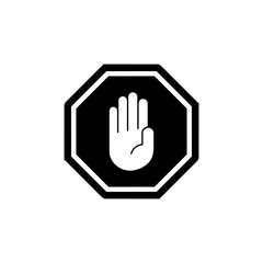 Stop icon vector. stop road sign. hand stop icon vector