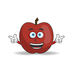 Apple mascot character with smile expression. vector illustration