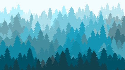  illustration of beautiful dark blue mountain landscape