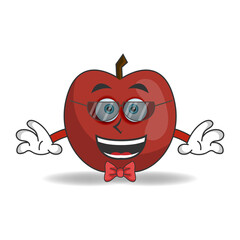 The Apple mascot character becomes a businessman. vector illustration