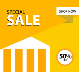 Special Sale up to 50% off Shop Now Label Tag Vector Template Design Illustration