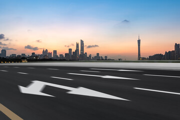 Building complex and pavement of Zhujiang New Town, Guangzhou City, Guangdong Province, China