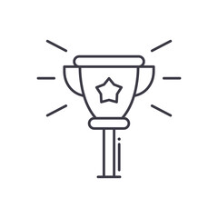 Winner award icon, linear isolated illustration, thin line vector, web design sign, outline concept symbol with editable stroke on white background.