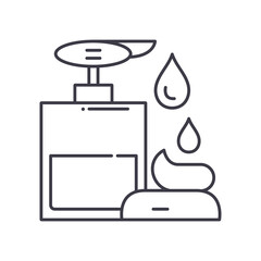 Spa lotion icon, linear isolated illustration, thin line vector, web design sign, outline concept symbol with editable stroke on white background.