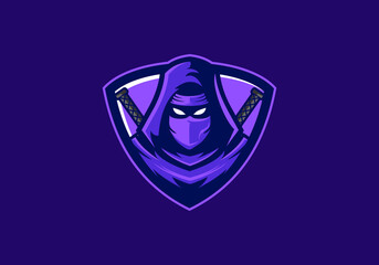 modern hooded ninja e sport team gaming mascot vector illustration © RickyBays