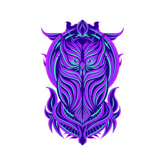 owl ornament vector illustration