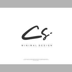 CS Initial handwriting or handwritten logo for identity. Logo with signature and hand drawn style.