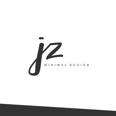 JZ Initial handwriting or handwritten logo for identity. Logo with signature and hand drawn style.