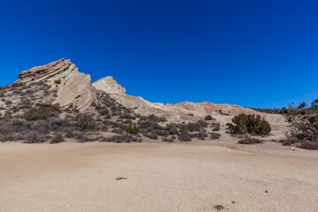 Landscape in California desert Vasquez Rocks sunny day