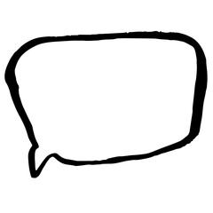 Hand drawn brush grunge speech bubble. Vector illustration.