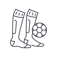 Sport socks icon, linear isolated illustration, thin line vector, web design sign, outline concept symbol with editable stroke on white background.