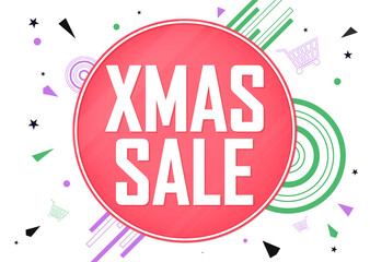 Xmas Sale, poster design template, special offer, discount banner, vector illustration