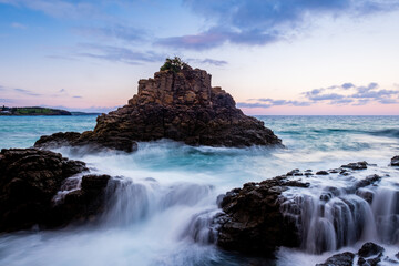 Sunset Sky and Wave Crashing in Kiama Down