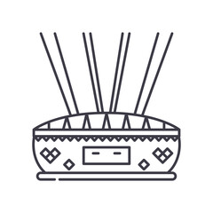 Sport arena icon, linear isolated illustration, thin line vector, web design sign, outline concept symbol with editable stroke on white background.