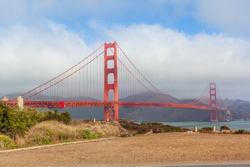Famous Golden Gate Bridge clear view San Francisco