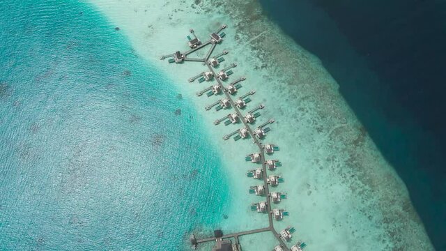 Luxury resort with swimming pools and huge villas at Angsana Velavaru hotel in The Maldives