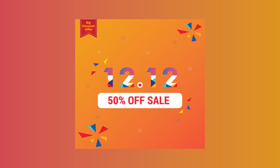 12.12 Global shopping world day Sale poster Crazy sales online. sales design banner with Big Discount Offer.