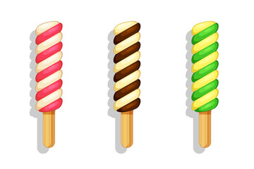Popsicle twist vector  isolated on white background