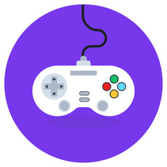 
Gamepad icon in modern flat rounded style 
