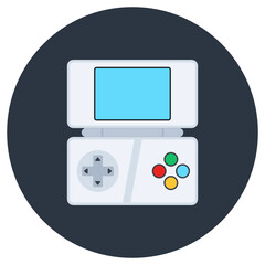 
Video game vector style, handheld game 
