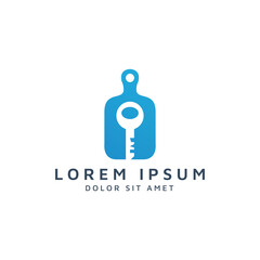 kitchen and key negative space logo design