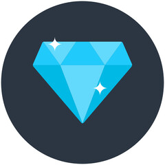 
Trendy flat vector of diamond in editable style 
