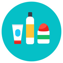 
An icon design of cosmetic products in flat stye 
