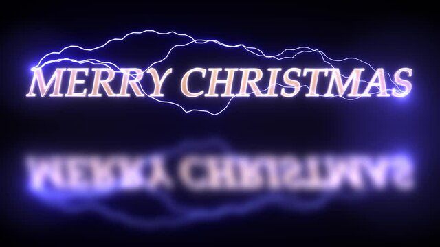 Merry Christmas theme, Futuristic  Glowing Merry Christmas Title or text with nice sparks lighting effect, Christmas and new year background .4k High Quality.