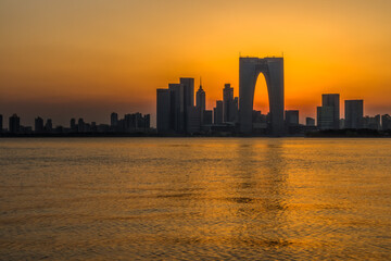 Fototapeta premium urban skyline and modern buildings, cityscape of China..