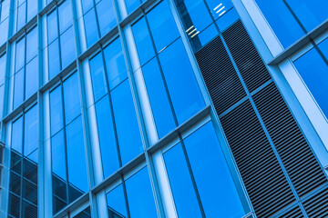 Close-Up of Modern Office Buildings in city of China