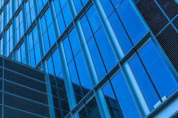 Close-Up of Modern Office Buildings in city of China