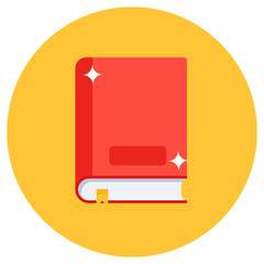 
Educational book vector, flat rounded icon of study book 
